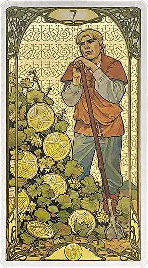 Seven of Pentacles Tarot Card