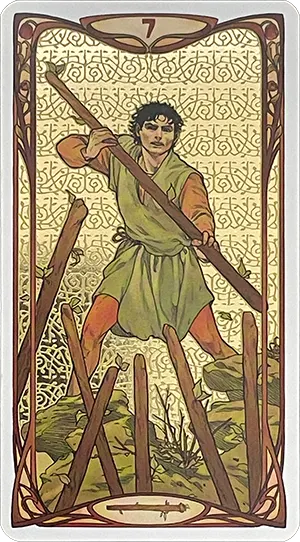 Seven of Wands Tarot Card
